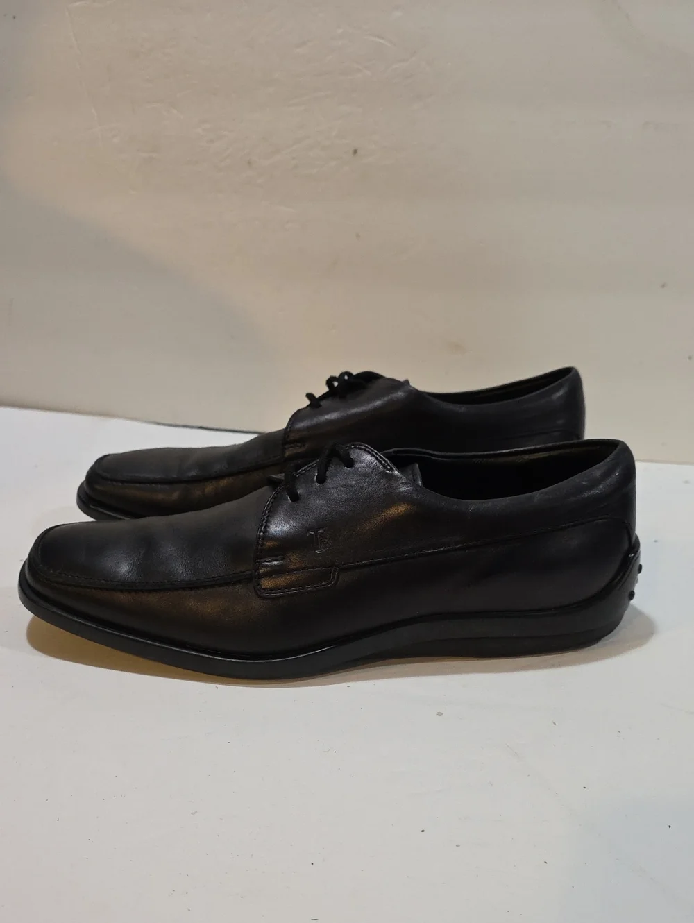 Tod's Men's Dress Shoes size 7.5 black leather mens lace up dress shoes italy